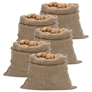 vidaXL Jute Sacks 5 pcs 39.4x43.3" 100% Jute 220 gsm - 1 of 4