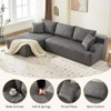 Cloud Couch Modular Sectional Sofa with Chaise, Deep Seat Sleeper Sofa with Washable Cushions, Corduroy Upholstery - 3 of 4