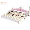 Twin Size Extending Daybed with Upholstered Frame, Crown Headboard and LED Lights, Converts to Queen Platform Bed-Maison Boucle - 4 of 4