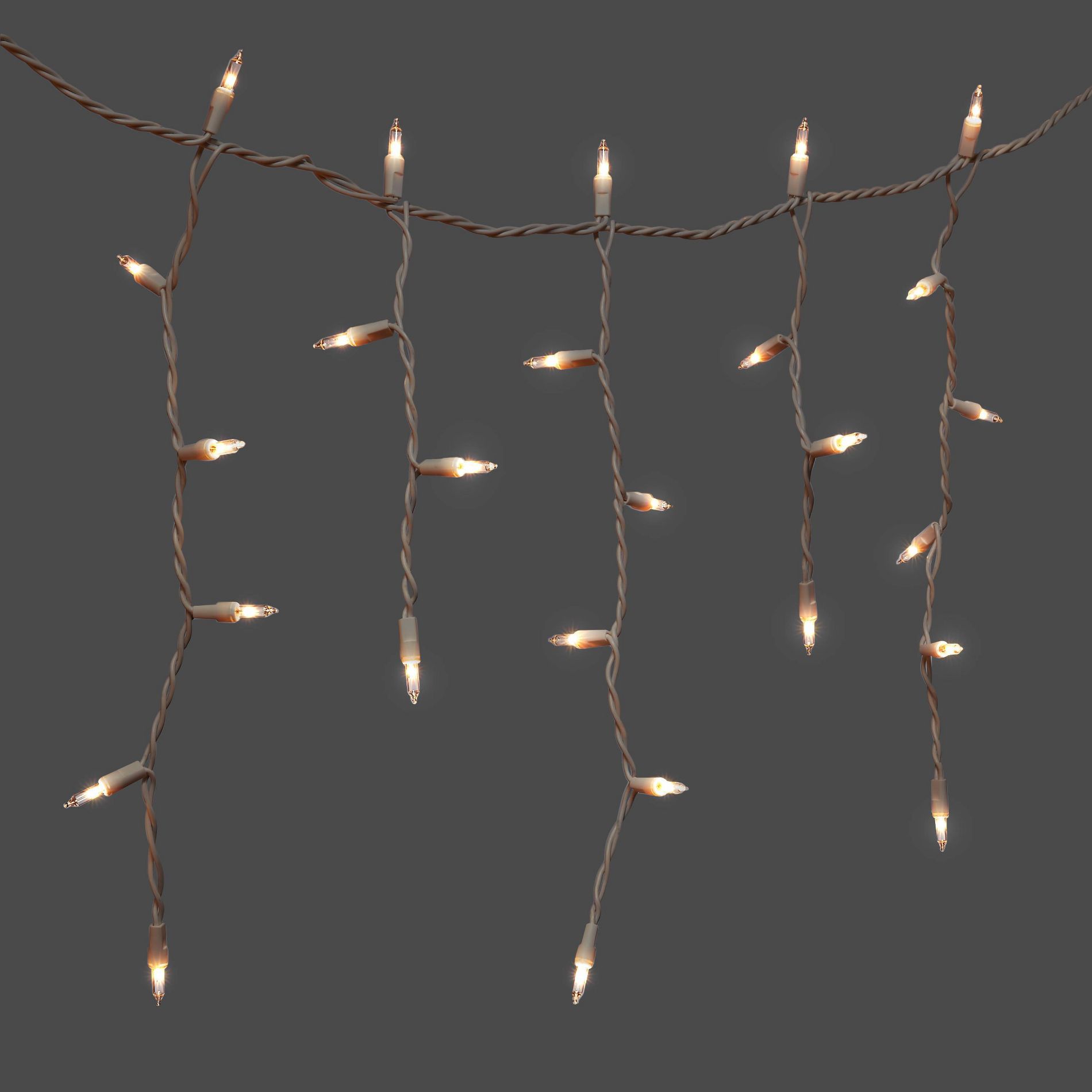 300ct Incandescent Mini Christmas Icicle Lights with White Wire - Wondershop™