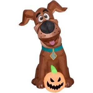 Gemmy Airblown Inflatable SCOOB with Pumpkin, 3.5 ft Tall, Brown - 1 of 4