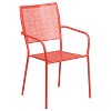 Flash Furniture Oia Commercial Grade 35.5" Square Indoor-Outdoor Steel Patio Table Set with 2 Square Back Chairs - 4 of 4