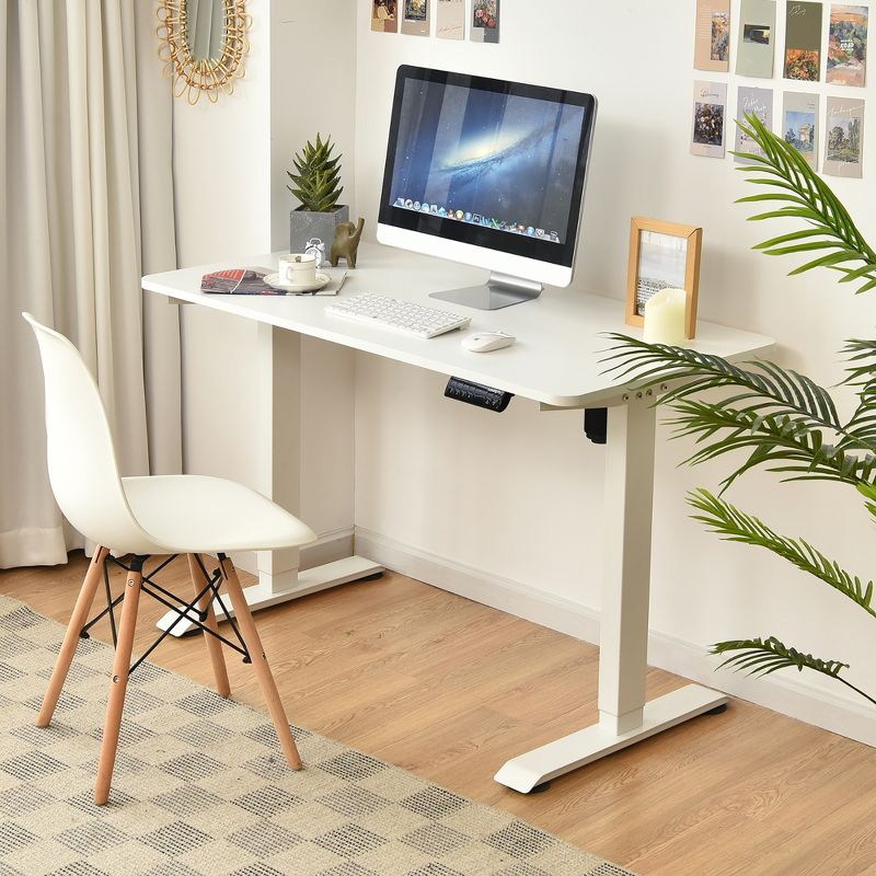 Costway Electric Adjustable Standing Desk Stand up Workstation w/Control White\Black\ Maple\Teak, 3 of 11