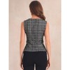 INSPIRE CHIC Women's Tweed Elegant Plaid Print Sleeveless Crew Neck Waist Buckle Back Zipper Top - 3 of 4
