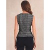 Allegra K Women's Tweed Elegant Plaid Print Sleeveless Crew Neck Waist Buckle Back Zipper Top - image 3 of 4