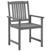 vidaXL Patio Chairs with Cushions 2 pcs Gray Solid Acacia Wood - 4 of 4