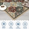 Washable Area Rug Floral Print Accent Carpet with Non-Slip Backing - 4 of 4