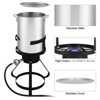 KTMBDW Propane 30 Qt. Turkey and 10 Qt. Fish Fryer Boiler Steamer Set, 54,000 BTU Burner, Ideal for Outdoor Cooking, Silver - 3 of 4