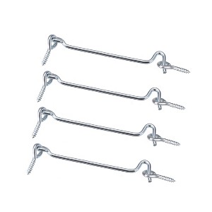 Unique Bargains Carbon Steel Cabin Eye Latch Gate Door Swivel Hook with Mounting Screws 4 Pcs - 1 of 4