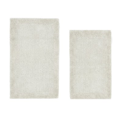 Edge Bath Rug 100% Premium Cotton Ultra-soft Water Absorbent Tufted Solid Reversible 2 Piece Bathroom Rug Set For Machine Washable Bathmat