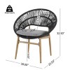 Set of 2 Wicker Patio Dining Chairs with Backrest, All-Weather Outdoor Chairs with Metal Frame for Backyard, Balcony, or Deck-Maison Boucle - 2 of 4
