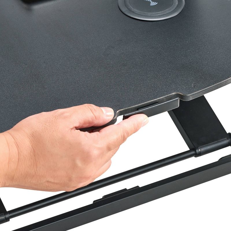 Standing Desk Converter with Wireless Charging Pad Manual Adjustment Black - Bostitch, 3 of 9