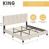 COZONY Linen Upholstered Full Platform Bed Frame with Adjustable Headboard, Wooden Slats Support, No Box Spring Needed, Easy Assembly - 2 of 4