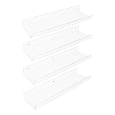 Unique Bargains Acrylic Waterproof Bathroom Floating Shelf 15.7 x 3.9 x 2 Inch Clear