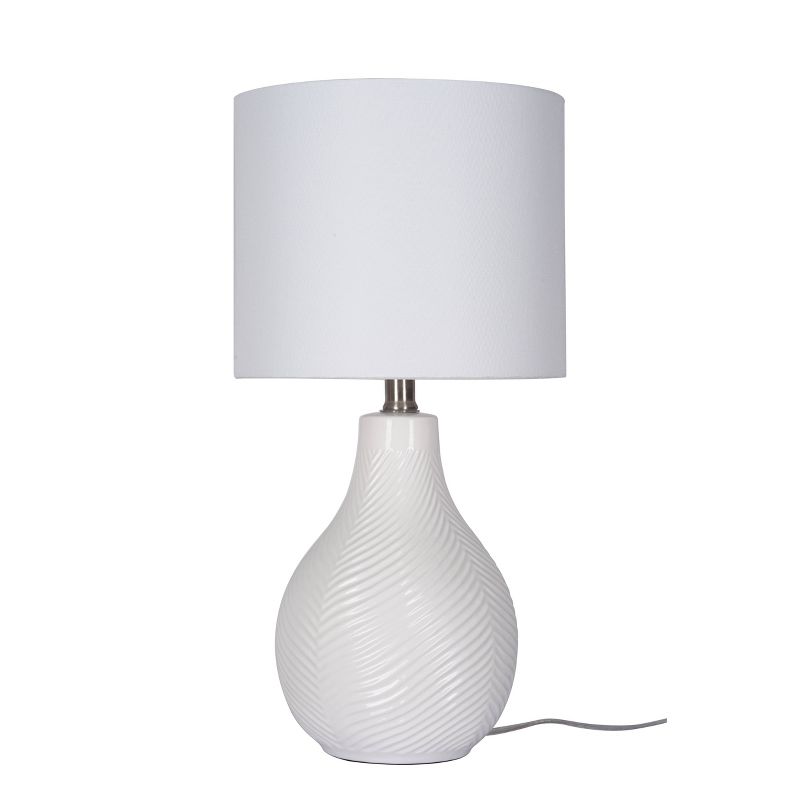 Cresswell Lighting 18&#34; Ceramic Table Lamp White, 1 of 6