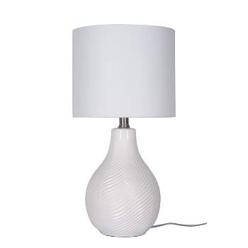 Cresswell Lighting 18" Ceramic Table Lamp White
