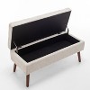 NicBex Storage Ottoman Bench for Bedroom,Leather and Linen Storage Bench with Solid Wood Legs,Ottoman for Living Room,Bedroom,Entryway - 4 of 4