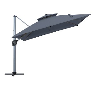 CLIHOME 11 Ft. Outdoor Roman Umbrella,with Double Top Vent,360 Degree Rotation & Heavy-Duty Aluminum Pole (Without Base) - 1 of 4