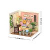ROBOTIME 3D Puzzles DIY Miniature Dollhouse Fresh Flower Shop, Flower Shop Building Set Toys Playset, Decorative Ornaments, Pink, 6"*6.4"*6" - 4 of 4