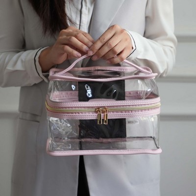 MKF Collection Emma Handbag Cosmetic Clear Case set by Mia K- 4 pieces - Pewter — фото 5