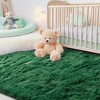 4'x6' Soft Rug Indoor Modern Fluffy Area Rugs for Living Room Bedroom Carpet Home Decor,Green - 3 of 4