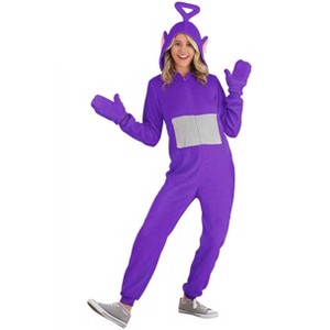 HalloweenCostumes.com Teletubbies Tinky Winky Adult Jumpsuit Costume - 1 of 3