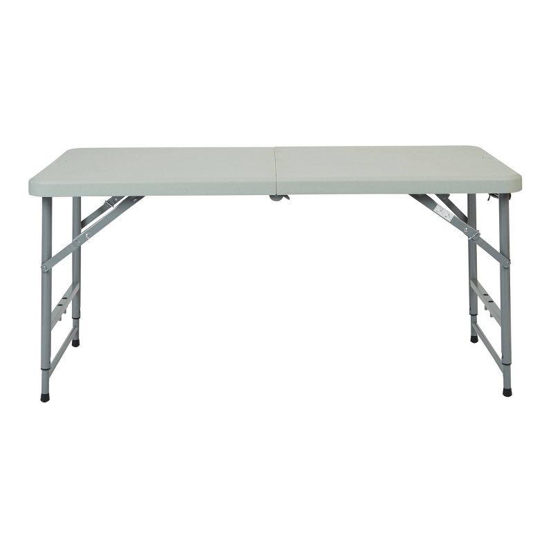 4&#34; Long Height Adjustable Fold in Half Resin Multi Purpose Table Gray - OSP Home Furnishings, 3 of 8
