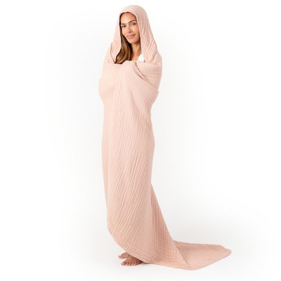 Comfy Cubs Kids Bath Robe - 100% Cotton 4-Layer Muslin Hooded Robe With Pockets & Belt
