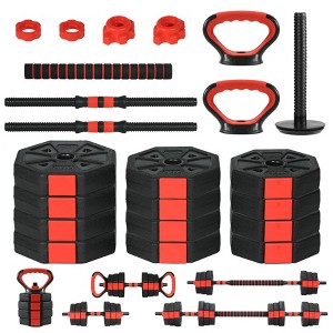 Adjustable Dumbbells Set, 44 Lbs 4 In1 Free Weight Dumbbell Set of 2 Used As Barbell,Kettlebells,Fitness Exercises for Home Gym Suitable - 1 of 4