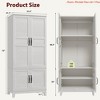 Clothes Armoire Wardrobe Closet w/ 4 Doors,72 in Wooden Wardrobe Cabinet w/ Hanging Rod, Freestanding Tall Clothing Armoire Cabinet - 2 of 4