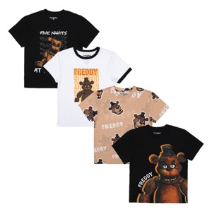 Five Nights At Freddy's Freddy Fazbear 4-Pack Boy's Crew Neck Short Sleeve T-shirt Combo Set - 1 of 4