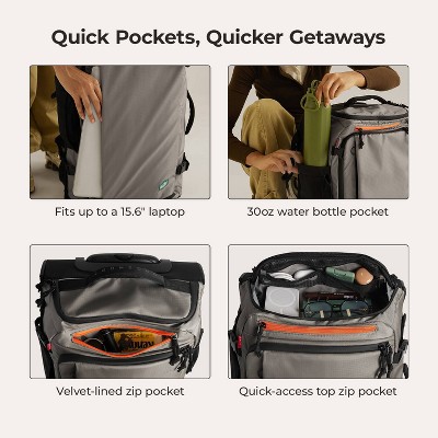 Bagsmart Blast 43L Roller Travel Backpack - Khaki — фото 5