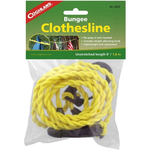 Coghlan's Bungee Clothesline Pegless With Carabiner, Laundry Drying Clothes  Line : Target