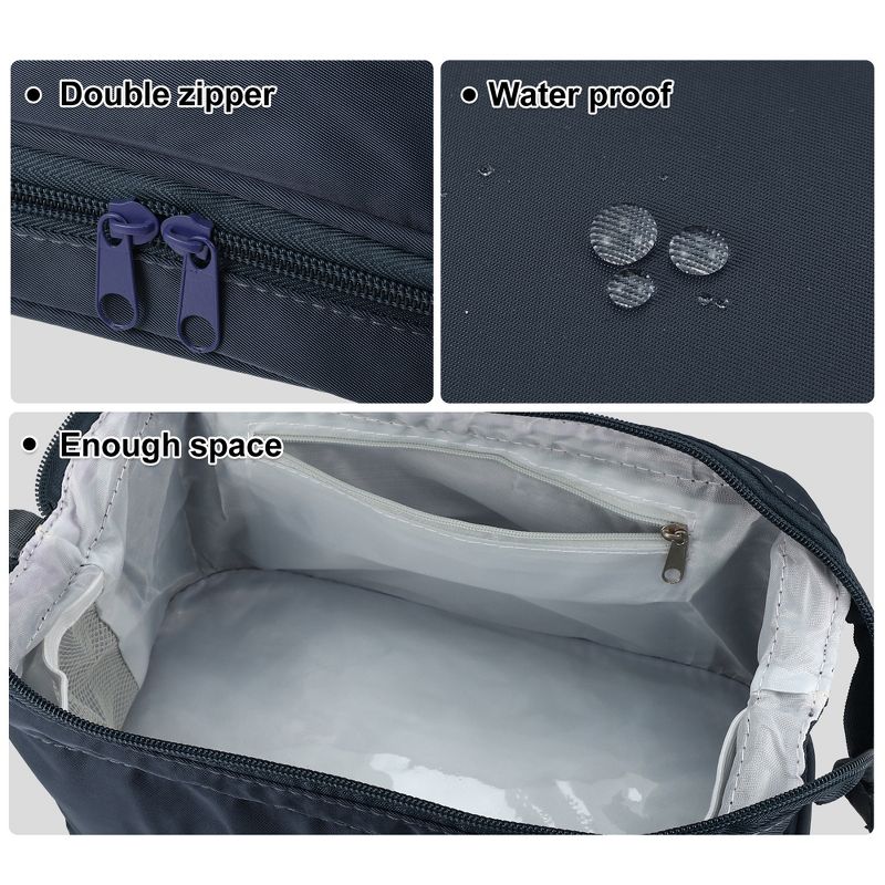 Unique Bargains Cosmetic Travel Bag Makeup Bag Waterproof Organizer Case Toiletry Bag for Women Nylon 27.5x19x15cm, 3 of 6