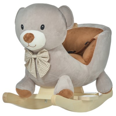 VYNXARIA Plush Grey Bear Rocker for Babies: A Huggable and Heartwarming Toy