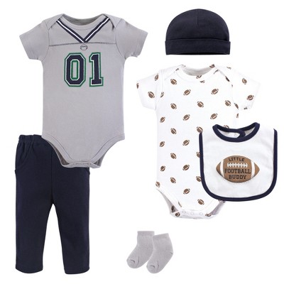 Image of Little Treasure Baby Boy Layette 6-Piece Set, Football Jersey, 3-6 Months