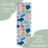 Elanze Designs Multi Colored Giraffe Pattern Blue Pink 20 ounce Stainless Steel Travel Tumbler - 3 of 4