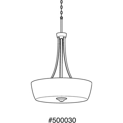 Brushed Nickel 3-Light Pendant with Etched Glass Shades