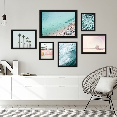 (set Of 6) Framed Prints Gallery Wall Art Set Beach Photography By Sisi ...