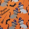Kate Aurora Halloween Accents Kitty Witches & Broomsticks Festive Orange Fabric Shower Curtain - Standard Size - 3 of 3