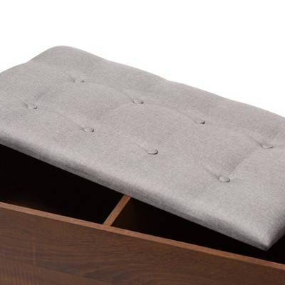 Merrick Mid-Century Modern Oak & Espresso Entryway Storage Bench