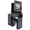 Small Size Left Bedside Cabinet Vanity Table + Cushioned Stool, 2 AC+2 USB Power Station, Hair dryer bracket - 4 of 4