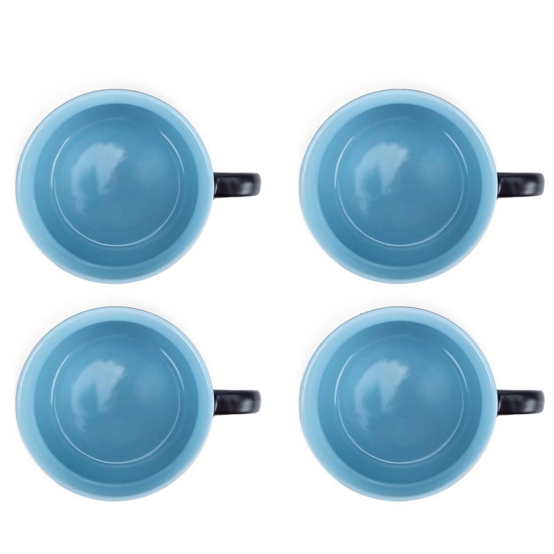 Elanze Designs Large Color Pop 24 ounce Ceramic Jumbo Soup Mugs Set of 4, Ice Blue, 4 of 6
