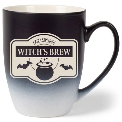 100 North Magic Potion 10 Ounce Black and White Two Toned Ombre, Comfortably Fits Your Hands, Ceramic Tea Coffee Cup Mug, Witch's Brew