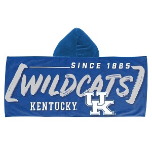 22"x51" NCAA Kentucky Wildcats Hooded Youth Beach Towel - 1 of 3