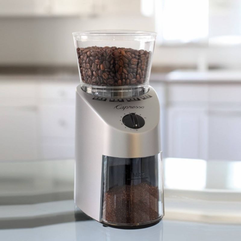 Capresso Conical Burr Coffee Grinder Infinity - Silver 560.04, 6 of 7