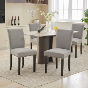 Coucheta Parsons Dining Chairs - Upholstered with Nailhead Trim & Wood Legs, for Kitchen/Living Room - 1 of 4