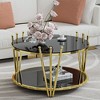 Dolonm Stainless Steel Round Glass End Table，Side Table - 3 of 4