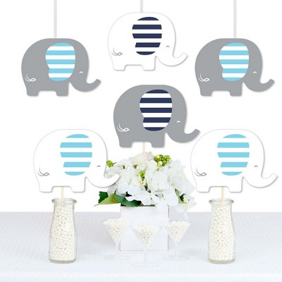 Big Dot of Happiness Blue Elephant - Decorations DIY Boy Baby Shower or Birthday Party Essentials - Set of 20