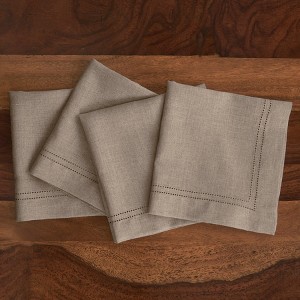 Solino Home Linen Double Hemstitch Dinner Napkins - 1 of 4